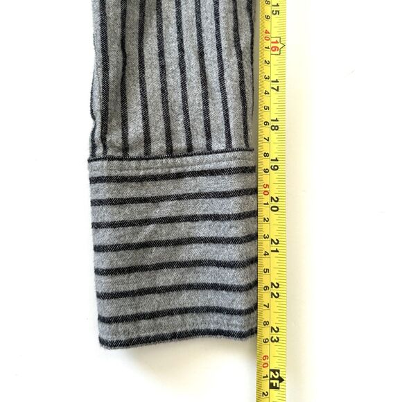 DEREK LAM 10 CROSBY Striped Tie Waist Mini Shirt Dress Long Slv Grey $395 - Picture 12 of 13